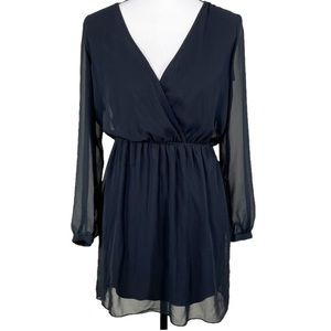 Express Chiffon Long Sleeve Mini Dress